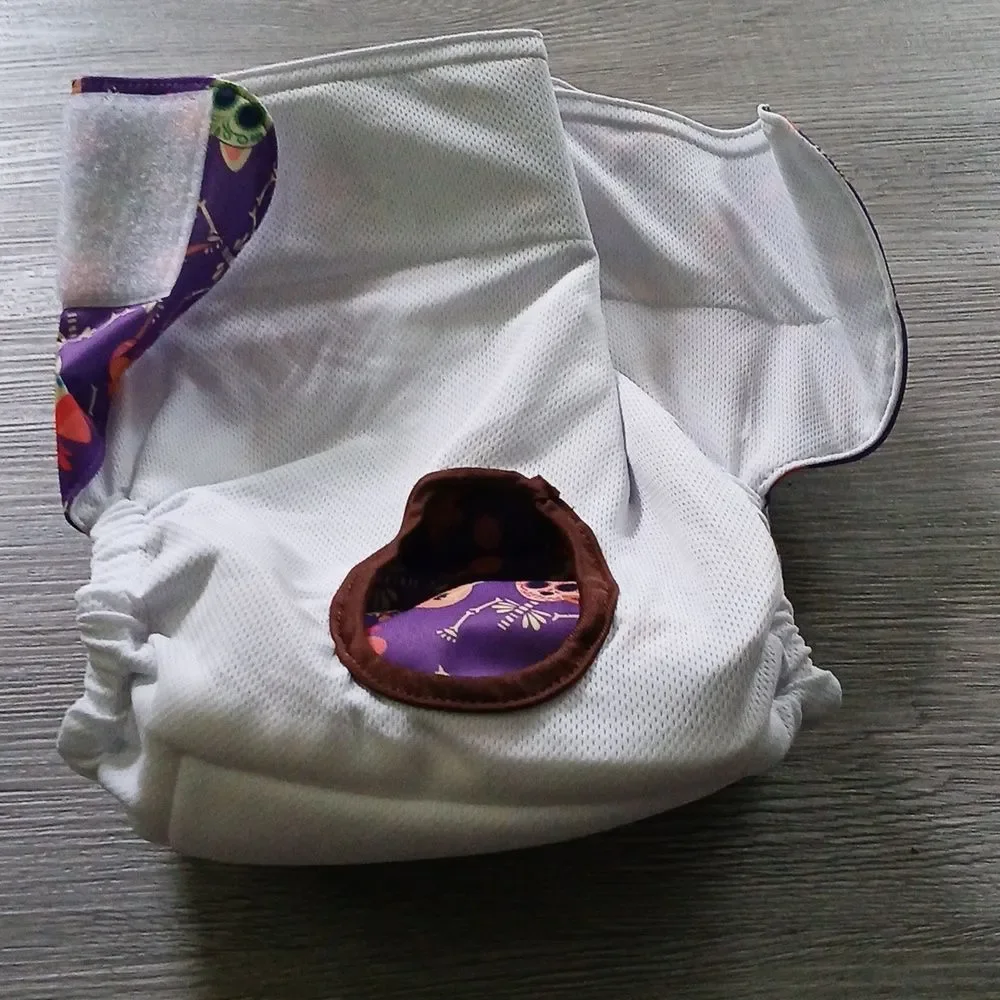 CuteBone purple skull print  female dog diaper Sz XL NWOT